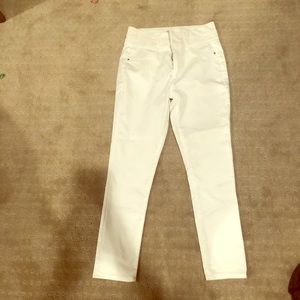 White High Waisted Pants